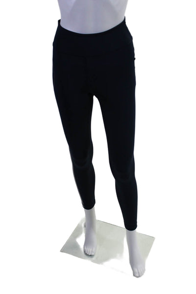 G/Fore Womens Spandex Textured Lined Fitted Athletic Ankle Leggings Navy Size XS