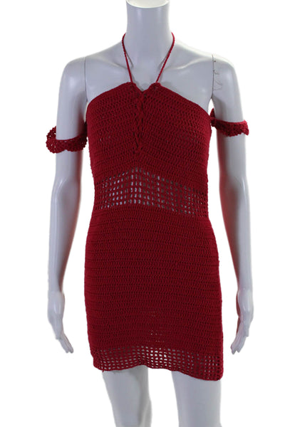 Majorelle Womens Cotton Sleeveless Slip-on Mini Dress Red Size M