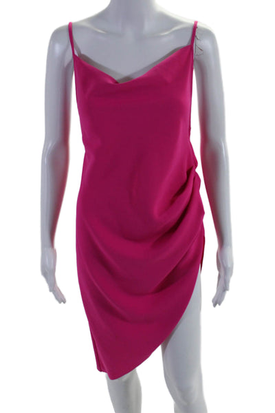 Amanda Uprichard Womens Sleeveless Slip-on Tie Dress Hot Pink Size M