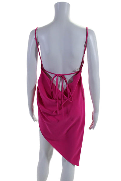 Amanda Uprichard Womens Sleeveless Slip-on Tie Dress Hot Pink Size M