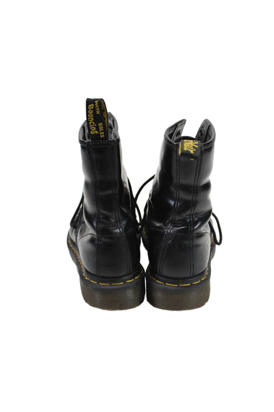 Dr. Martens Womens Leather Lace Up Rubber Sole Combat Boots Black Size 7