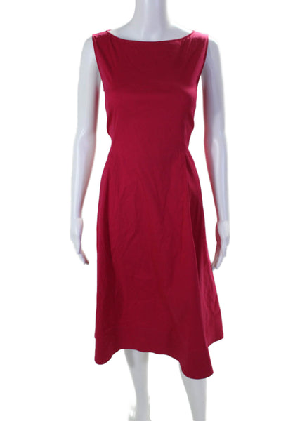 Lafayette 148 New York Womens Sleeveless A Line Dress Pink Cotton Size 6