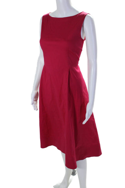 Lafayette 148 New York Womens Sleeveless A Line Dress Pink Cotton Size 6