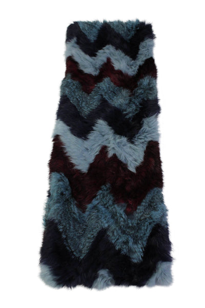 Jocelyn Womens Textured Wrap Around Fuzzy Circle Multicolor Scarf Blue OS