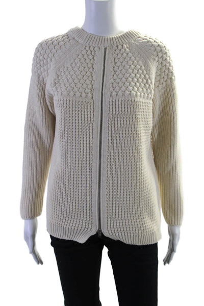 Closed Women's Round Neck Long Sleeves Pullover Sweater Beige Size S