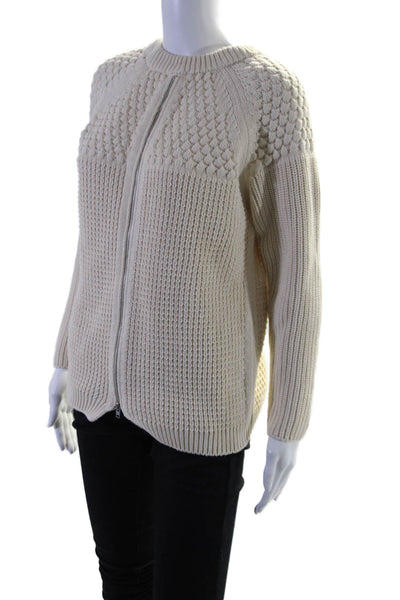 Closed Women's Round Neck Long Sleeves Pullover Sweater Beige Size S