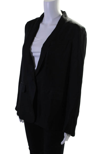 Rag & Bone Womens Silk Lined Long Sleeve Collar Sleek Blazer Black Size 10