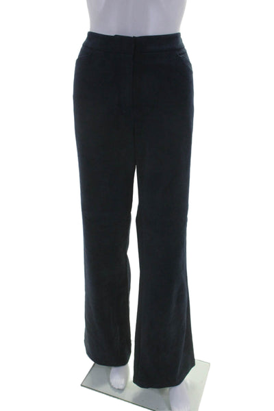 BCBGMAXAZRIA Women's Hook Closure Flat Front Straight Leg Pants Blue Size 10