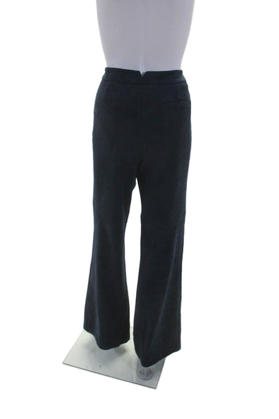 BCBGMAXAZRIA Women's Hook Closure Flat Front Straight Leg Pants Blue Size 10