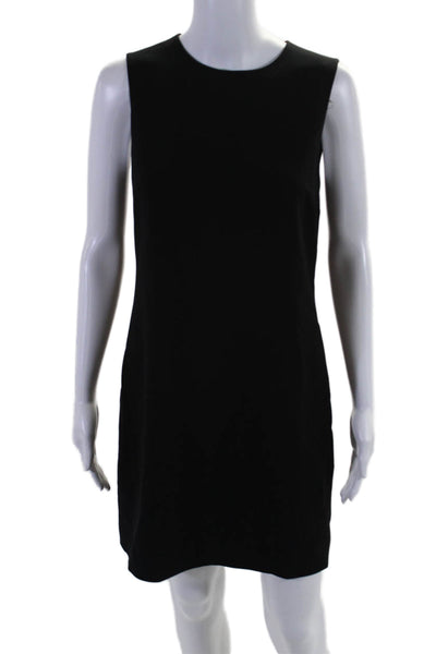 Theory Womens Sleeveless Round Neck Knee Length Sheath Dress Black Size 2