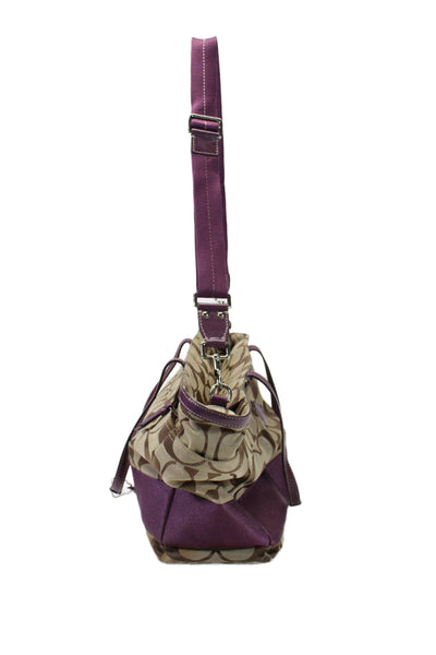 Coach Signature Stripe Baby Diaper Travel Bag Purple Large