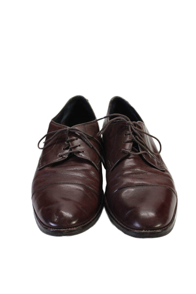 Cole Haan Mens Lace Up Cao Toe Oxfords Brown Leather Size 9.5M