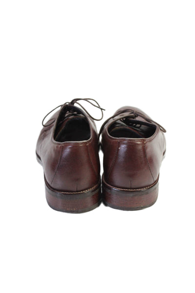 Cole Haan Mens Lace Up Cao Toe Oxfords Brown Leather Size 9.5M