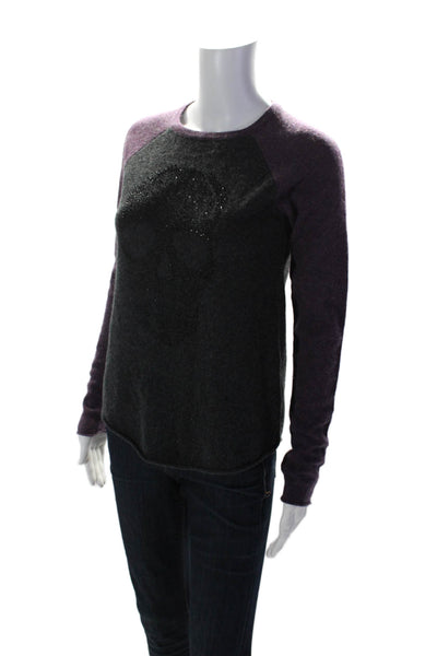 27 Miles Womens Knit Round Neck Long Sleeve Pullover Sweater Top Gray Size S