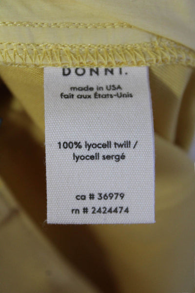 Donni Womens Buttoned Zipped Slip-on Pants Yellow Size 6