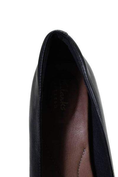 Clarks Womens Leather Round Toe Heavenly Shine Pumps Black Size 7.5 Medium