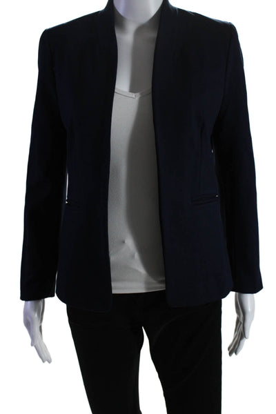 J Crew Womens Open Front Long Sleeves Light Blazer Jacket Navy Blue Size 4