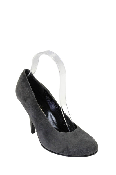 Robert Clergerie Womens Suede Textured Closed Toe Heeled Pumps Gray Size 7