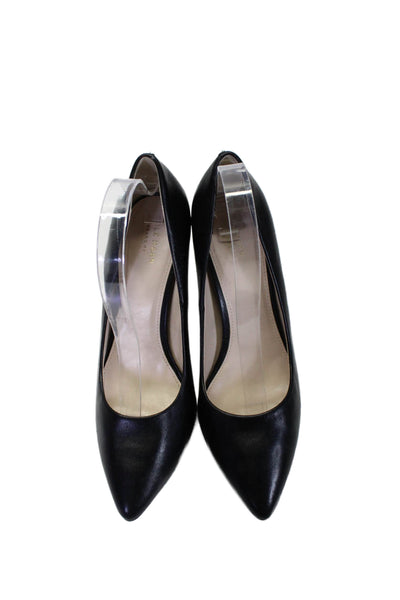 Cole Haan Womens Leather Textured Pointed Toe High Heel Pumps Black Size 9.5