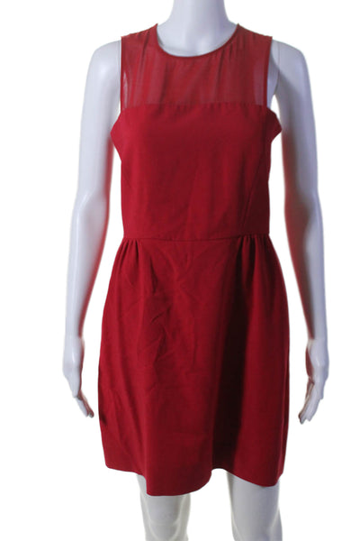 Sandro Womens Sleeveless Knee Length A Line Dress Fire Red Size 2