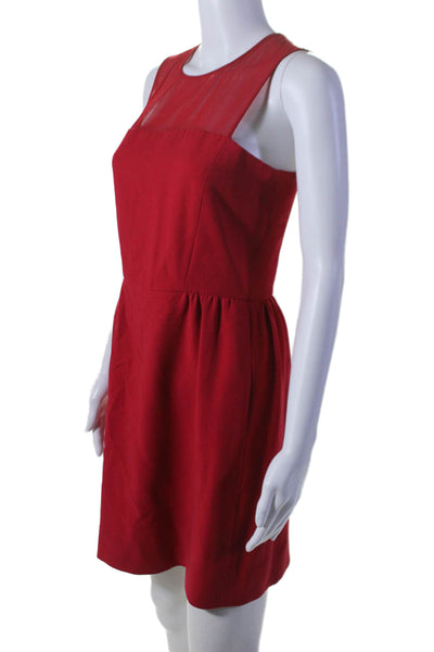 Sandro Womens Sleeveless Knee Length A Line Dress Fire Red Size 2