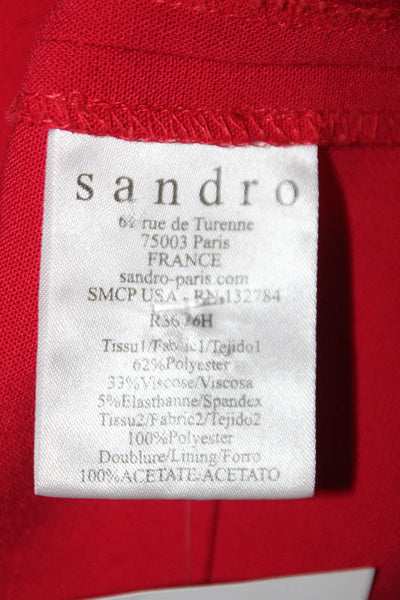 Sandro Womens Sleeveless Knee Length A Line Dress Fire Red Size 2