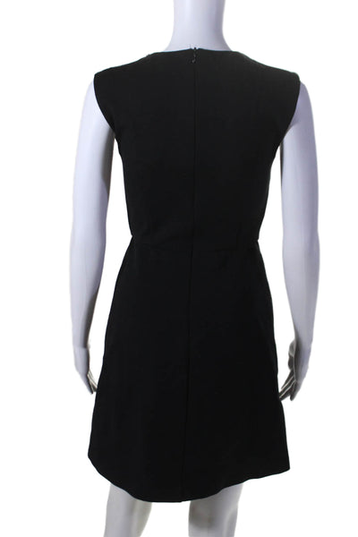 Sportmax Women's Round Neck Sleeveless Embellish Wrap Mini Dress Black Size XS