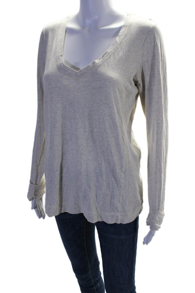 Lululemon Womens Long Sleeved V Neck Casual Solid Shirt Gray Size M