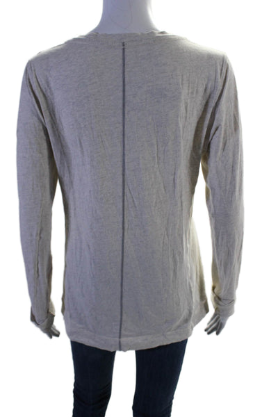 Lululemon Womens Long Sleeved V Neck Casual Solid Shirt Gray Size M