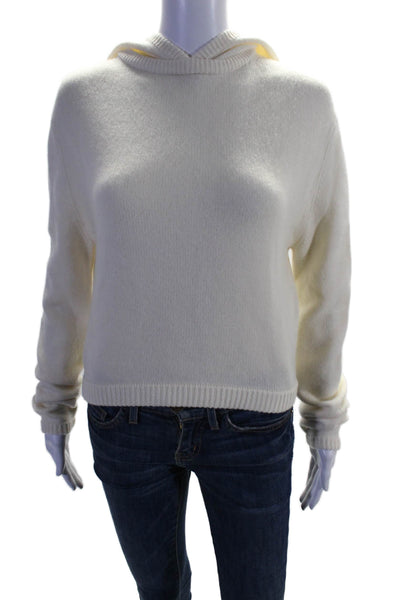 Something Navy Wool Blend Knit Hooded Long Sleeve Pullover Sweater Cream Size XS