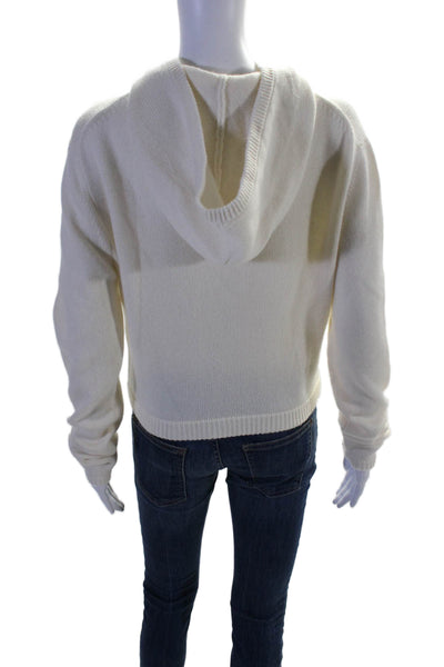 Something Navy Wool Blend Knit Hooded Long Sleeve Pullover Sweater Cream Size XS