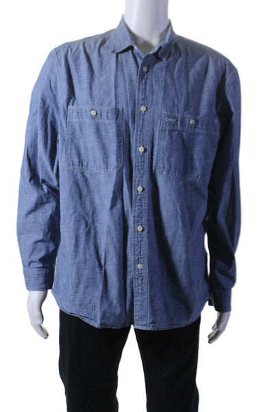 L.O.G.G. Label of Graded Goods For H&M Mens Button Front Shirt Blue Size Large