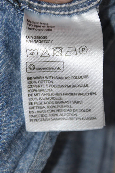 L.O.G.G. Label of Graded Goods For H&M Mens Button Front Shirt Blue Size Large