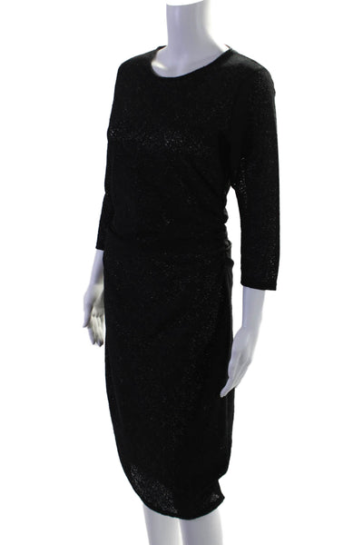 Reiss Womens Half Sleeve Round Neck Lace Mid Length Pencil Dress Black Size 6