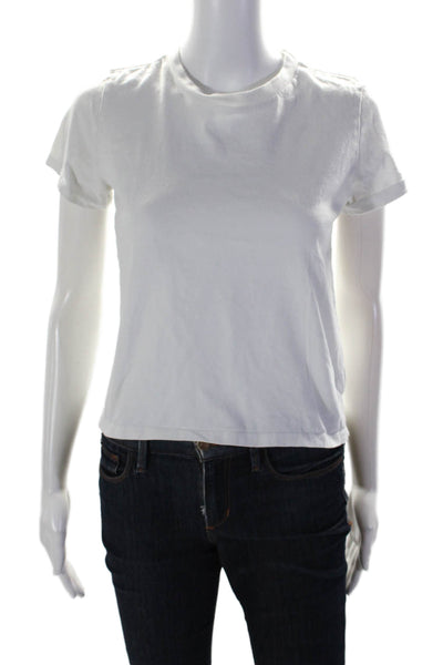 Reformation Womens Cotton White Crew Neck Short Sleeve Tee Top Size S