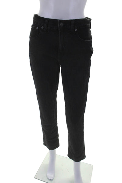 Madewell Womens Zip Button Mid Rise Skinny Leg Denim Jeans Black Size EUR 26