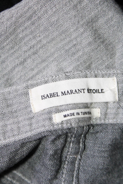 Isabel Marant Etoile Womens Cotton Gray High Rise Straight Leg Pants Size 34