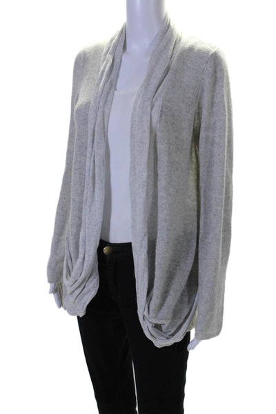 Minnie Rose Womens Cashmere Long Sleeve Open Front Cardigan Gray Size M