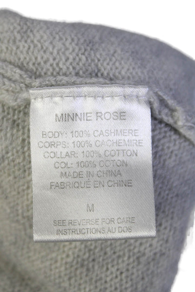 Minnie Rose Womens Cashmere Long Sleeve Open Front Cardigan Gray Size M