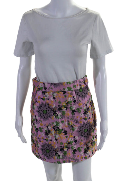 Essentiel Antwerp Womens Textured Floral Pencil Skirt Pink Size 36