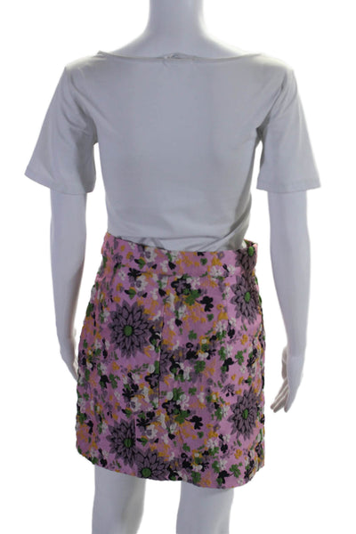 Essentiel Antwerp Womens Textured Floral Pencil Skirt Pink Size 36