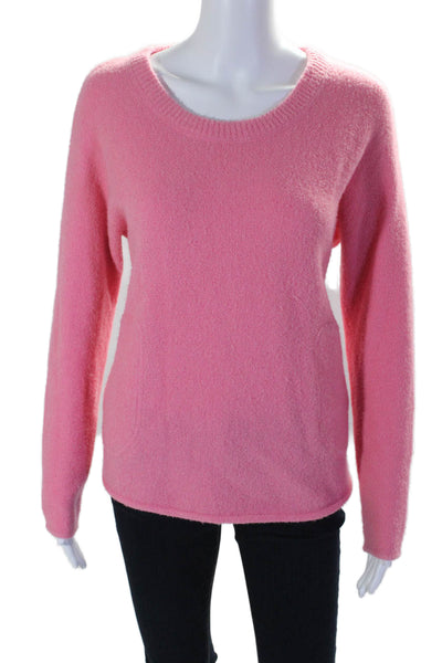 Essentiel Antwerp Womens Pink Crew Neck Pockets Long Sleeve Sweater Top Size S