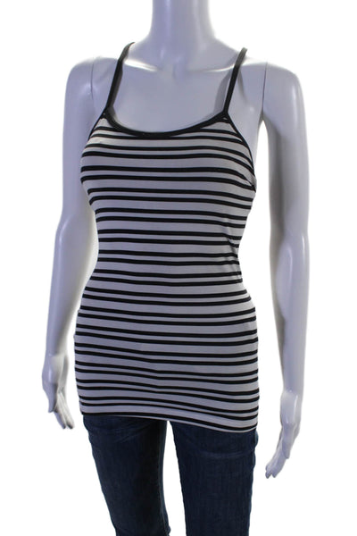 Lululemon Womens Criss Cross Back Built In Bra Shape Fit Tank Top Stripe Size S