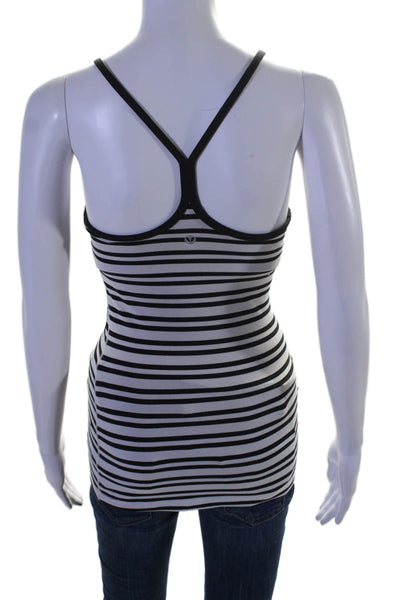 Lululemon Womens Criss Cross Back Built In Bra Shape Fit Tank Top Stripe Size S