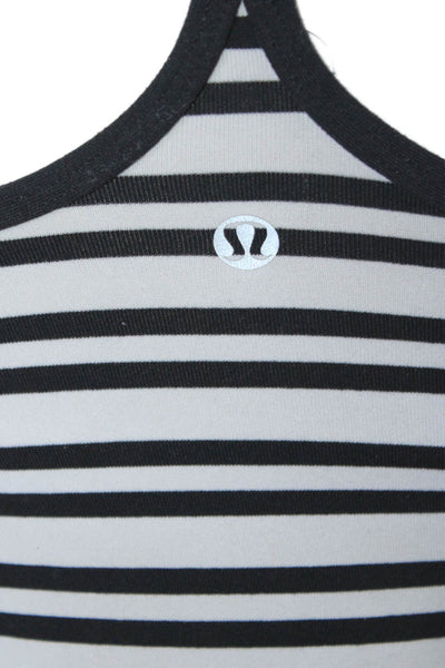 Lululemon Womens Criss Cross Back Built In Bra Shape Fit Tank Top Stripe Size S