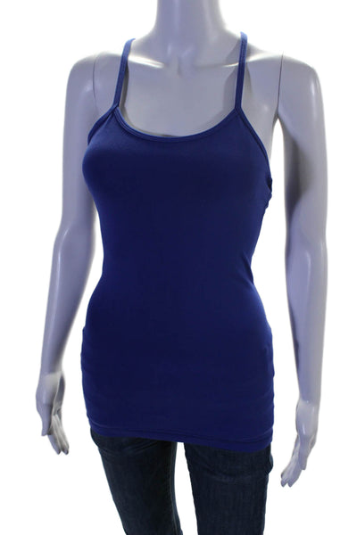 Lululemon Womens Criss Cross Back Built In Bra Shape Fit Tank Top Blue Size S