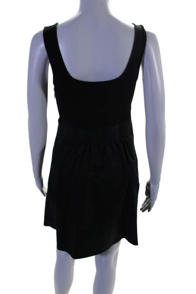 Theory Womens Sleeveless A Line Knee Length Boa Dress Black Cotton Size 2