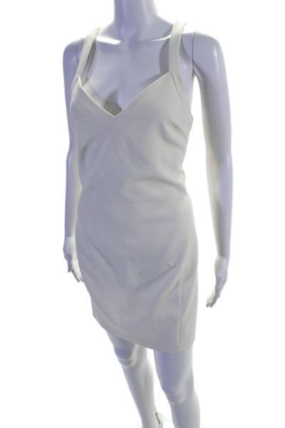 Likely Womens Sleeveless V Neck Knee Length Sheath Dress Ivory White Size 8