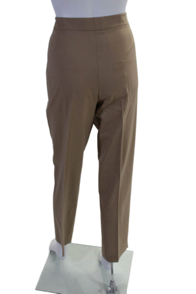 Lafayette 148 New York Womens Zip Lined Straight Leg Trousers Khaki Size 12