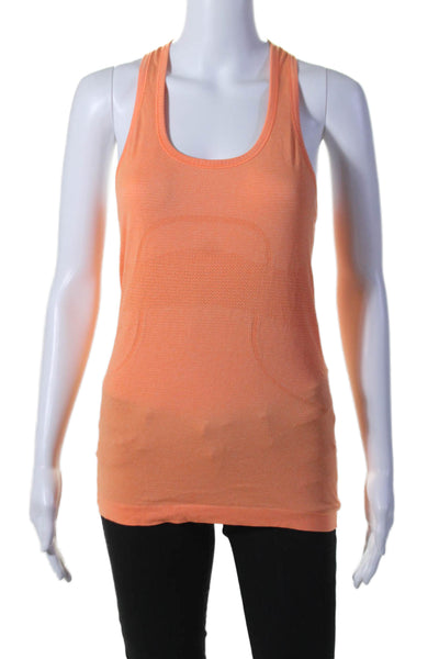 Lululemon Womens Round Neck Pullover Racerback Activewear Top Orange Size